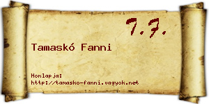 Tamaskó Fanni névjegykártya