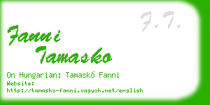 fanni tamasko business card